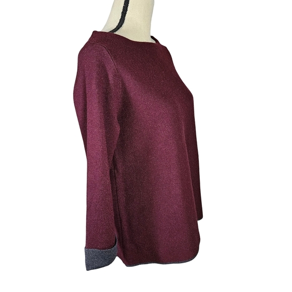 Nanette Lepore Wool Blend Sweater, Burgundy/Grey, Medium - Picture 2 of 9